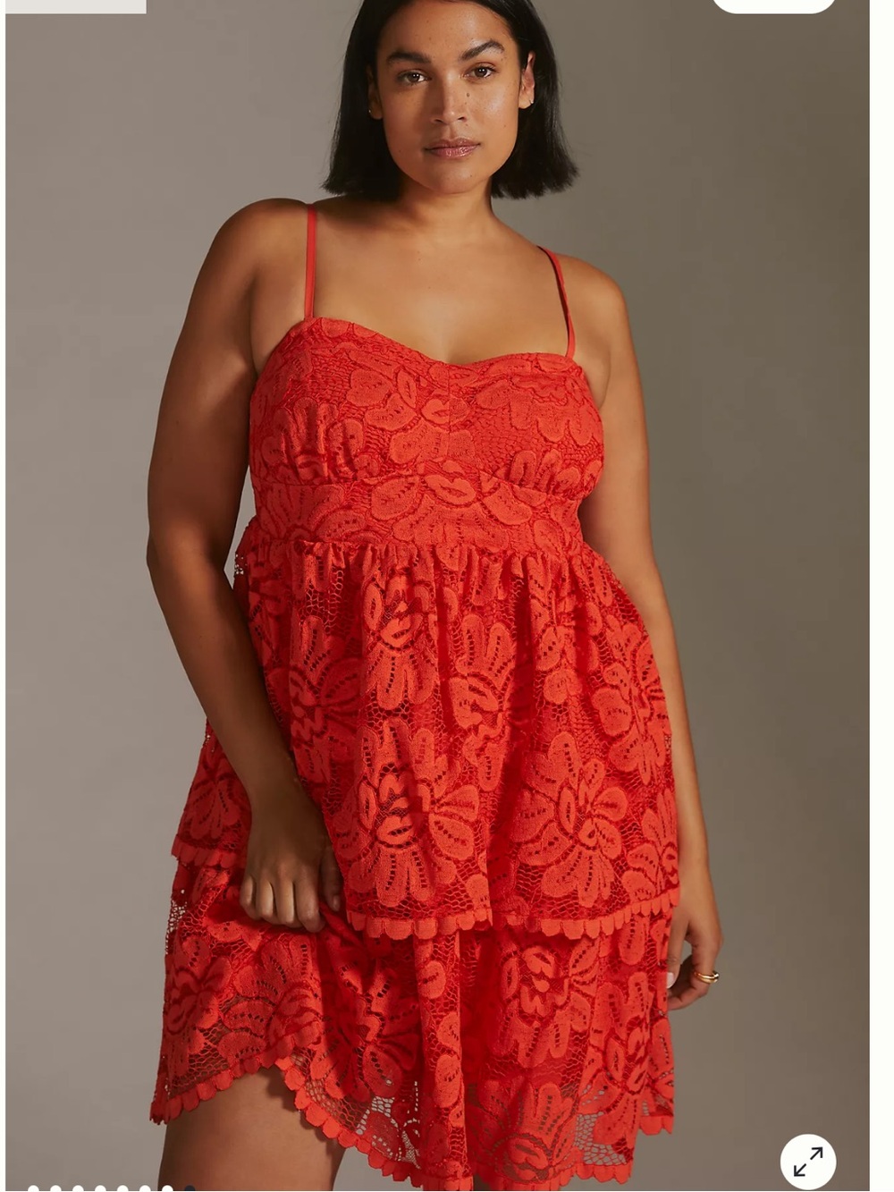 Anthropologie Maeve Strapless Lace Mini Dress Women’s 3X Red Q - Picture 2 of 10